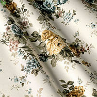 Ткань хлопковая для штор и декоративных подушек узор мелкие розочки 81348v5