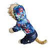 Комбінезон зимовий, костюм "Сакура Blue" для собаки. Одяг для собак, фото 4