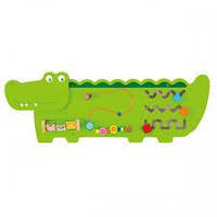 Настенная игрушка бизиборд Крокодил Viga Toys 50469 сертификат FSC Монтессори