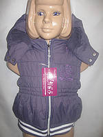 Безрукавка (жилетка) утеплённая с капюшоном для девочки, размеры 116, арт. G-2521