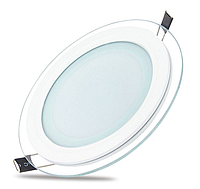 Светильник светодиодный встраиваемый LED со стеклом 12w,потолочный,круг LED LIGHT