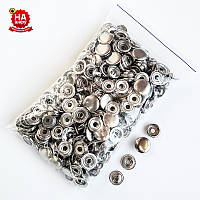 Кнопки для одягу Каппа 15 мм. Кнопка київська No61, Срібло (100 шт.)