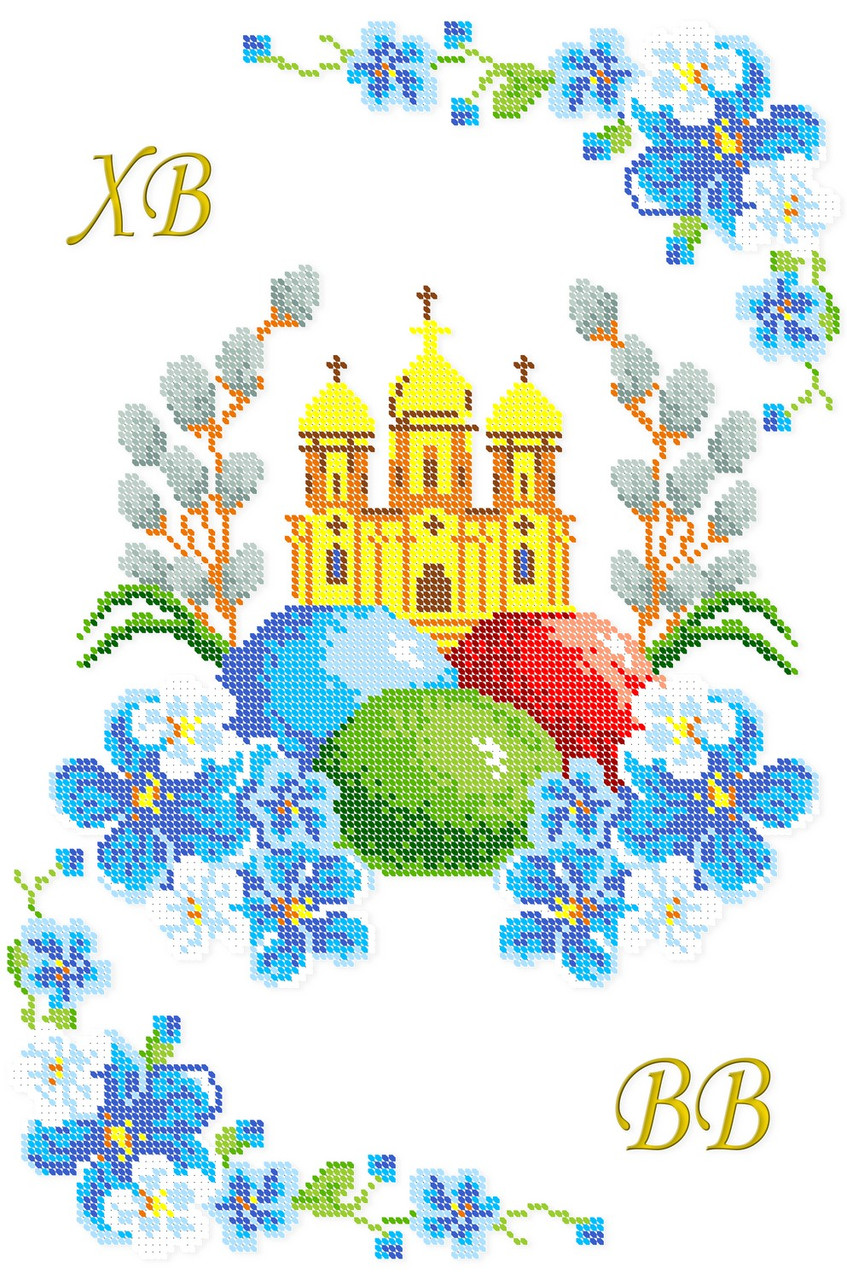 Вишивка бісером Серветка пасхальна СЗР 3112 формат А3