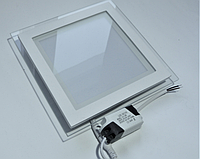 Светильник светодиодный встраиваемый LED со стеклом 18w,потолочный,квадрат Kwant 3000к