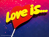 Топер Love Is Love Is на паличці Кольорові топери із пластику на день закоханих Любов це..., фото 4