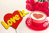 Топер Love Is Love Is на паличці Кольорові топери із пластику на день закоханих Любов це..., фото 2