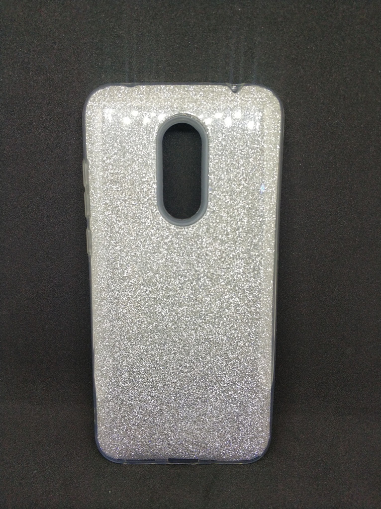 Чохол з блискітками для Xiaomi Redmi 5 Plus силікон сріблястий