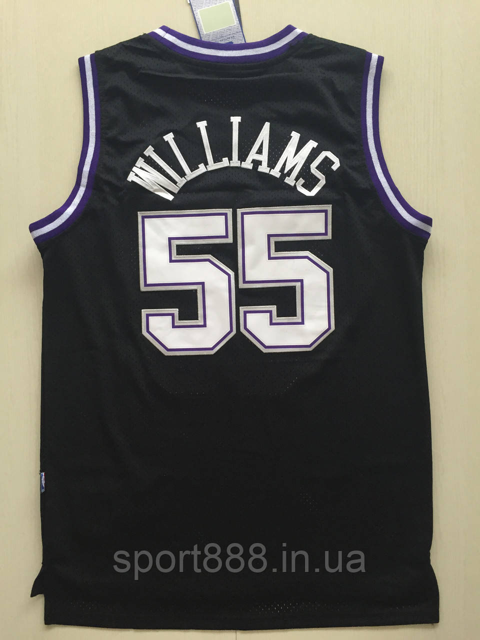 Вишивка чорна чоловіча майка Nike Williams №55 Sacramento Kings NBA (Вільямс)