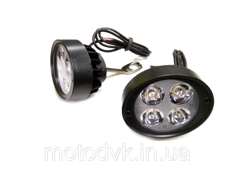 LED фары на 4 диода с креплением на зеркала (к-т 2 штуки) - фото 1 - id-p563702981