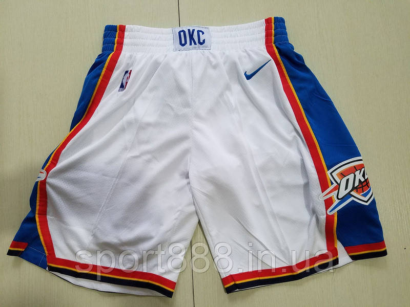 Вишивка білі шорти Nike Oklahoma Thunder NBA