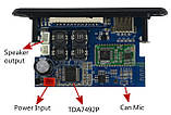Мультіплеер з підсилювачем TDA7492P 2*25Вт USB TF FM AUX Bluetooth 4.2 12 -24V D-клас Підсилювач аудіо плата, фото 3