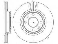 Тормозной диск передний Renault Logan, Дачия логан, Ниссан, Рено (пр-во ROADHOUSE 6144.10)