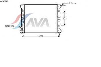 Радіатор охолодження Фольксваген Гольф/ RABBIT I/ Джета/ SCIROCCO (пр-во AVA QUALITY COOLING VWA2040)