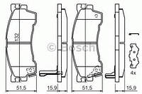 Тормозные колодки передние Мазда 323 VI/ TELSTAR IV/ 626/ MX-6 (пр-во BOSCH 0986424694)