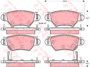 Гальмівні колодки CHEVROLET, Opel Astra G, Опель Астра G (пр-во TRW GDB1471)