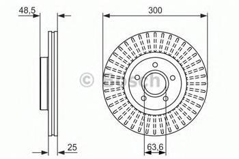 Гальмівний диск передній Ford Focus, Форд Фокус, Вольво (пр-во BOSCH 0986479956)