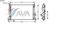 Радиатор охлаждения Ford Focus, Форд Фокус, Мазда, Вольво (пр-во AVA QUALITY COOLING FDA2369)