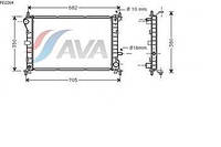 Радиатор охлаждения Ford Focus, Форд Фокус/ Фокус универсал (пр-во AVA QUALITY COOLING FD2264)