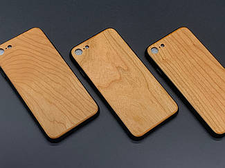 Дерев'яний бампер для телефону iPhone 7/8 колір "вільха" під гравіювання