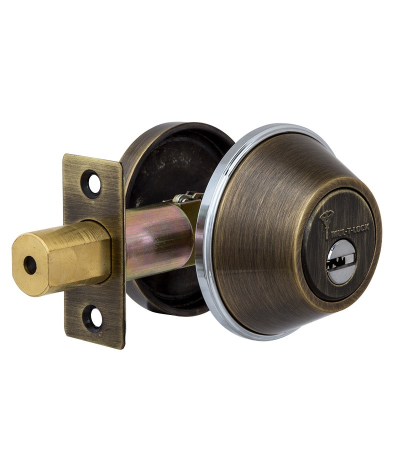 Замок врізний MUL-T-LOCK 1-WAY DEAD_BOLT DBM ANTIQUE_BRONZE UNIV ВЅ60мм CLASSIC VIP_CONTROL 2KEY+3KEY(Ізраїль)