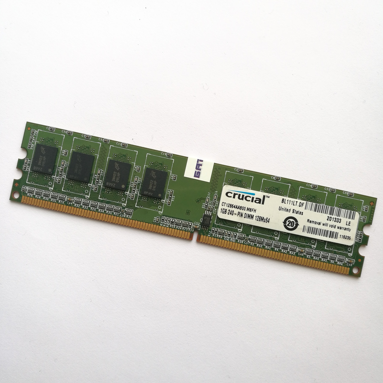 Оперативная память Crucial DDR2 1Gb 800MHz PC2 6400U CL6 (CT12864AA800.M8FH) Б/У