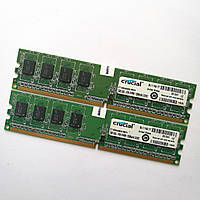 Комплект оперативной памяти Crucial DDR2 2Gb (1Gb+1Gb) 800MHz PC2 6400U CL6 (CT12864AA800.M8FH) Б/У