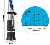 Рефрактометр плотности электролита аккумуляторов, замерзания охлаждающей жидкости 115