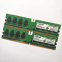 Комплект оперативной памяти Crucial DDR2 2Gb (1Gb+1Gb) 800MHz PC2 6400U CL6 (CT12864AA800.K8F) Б/У