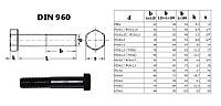 Болти високоміцні з дрібним кроком різьблення по DIN 960 від М8 до М36