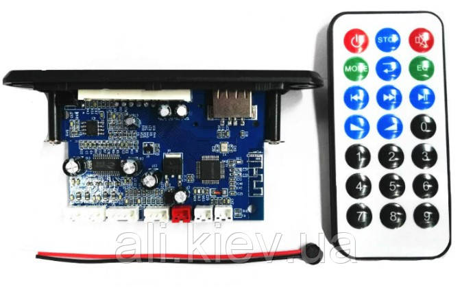 Мультиплеер с усилителем 2*10Вт USB TF FM AUX Mic Bluetooth 4.2 12 -24V  D-класс Підсилювач  аудио плата мікро