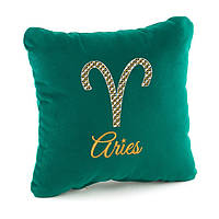 Подушка сувенирная со знаками зодиака Овен,подушка подарочная гороскоп Овен разные цвета зеленый