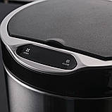 Сенсорне відро для сміття JAH 6 л кругле темно-срібний металік з внутрішнім відром, фото 5