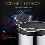 Сенсорне відро для сміття JAH 6 л кругле темно-срібний металік з внутрішнім відром, фото 6