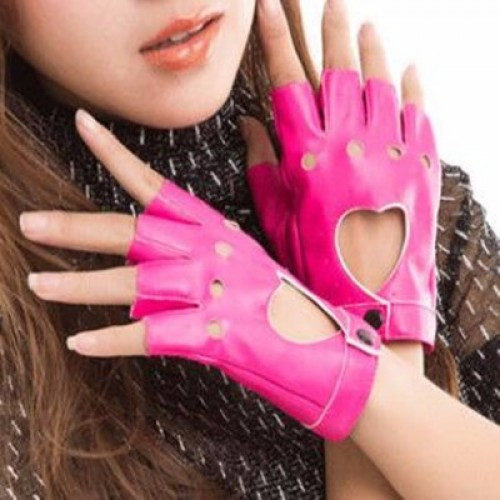 Кожаные перчатки без пальцев Love Glove с сердечком женские для автомобилистов и в спортзал экокожа - фото 5 - id-p569170752