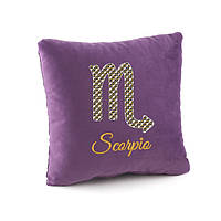 Декоративная подушка гороскоп Скорпион,подушка подарочная Гороскоп фиолетовый