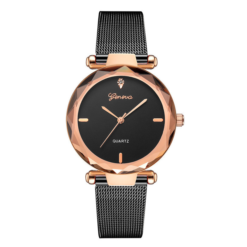 Жіночий годинник Geneva Shine black rose gold (уцінка)