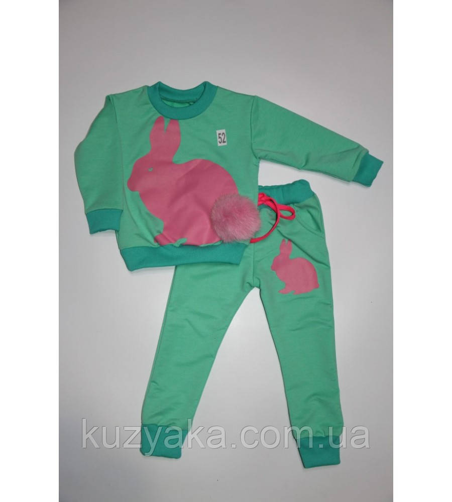 Дитячий спортивний костюм Зайка для дівчинки на ріст 80-116 см