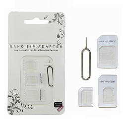 Адаптер Nano Sim + Micro Sim + Mini Sim 4 in1