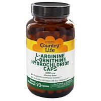 Аминокислоты L-Arginine L-Ornithine hydrochloride caps (90 капс.) Country Life