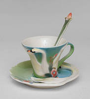 Порцелянова кавова пара "Лебеді" (Pavone) FM- 76/4, фото 2