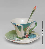 Порцелянова кавова пара "Лебеді" (Pavone) FM- 76/4, фото 4