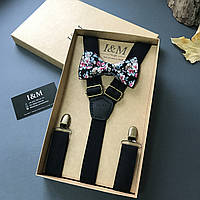 Набор I&M Craft галстук-бабочка и подтяжки для брюк черный (030266)