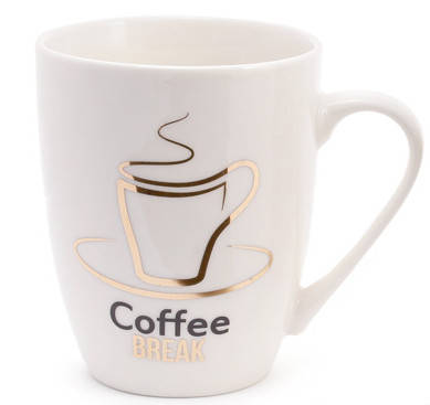 Кружка порцелянова Coffee 350мл, 4 виду, в упаковці 12 шт. (380-404), фото 2