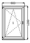 Вікно поворотно-відкидне 800х1200 в приватний будинок у Ніколаєві