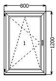 Вікно поворотно-відкидне 800х1200 в приватний будинок у Ніколаєві