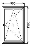 Вікно поворотно-відкидне 900х1500 на кухню в 9-16 поверхний будинок у Ніколаєві