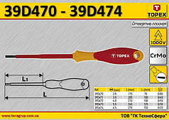 Викрутка діелектрична шліцьова 2.5 мм, TOPEX 39D470