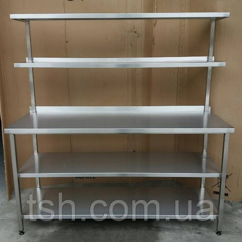 1400х800 (Проф) Стол производственный с двумя верхними и двумя нижними ...