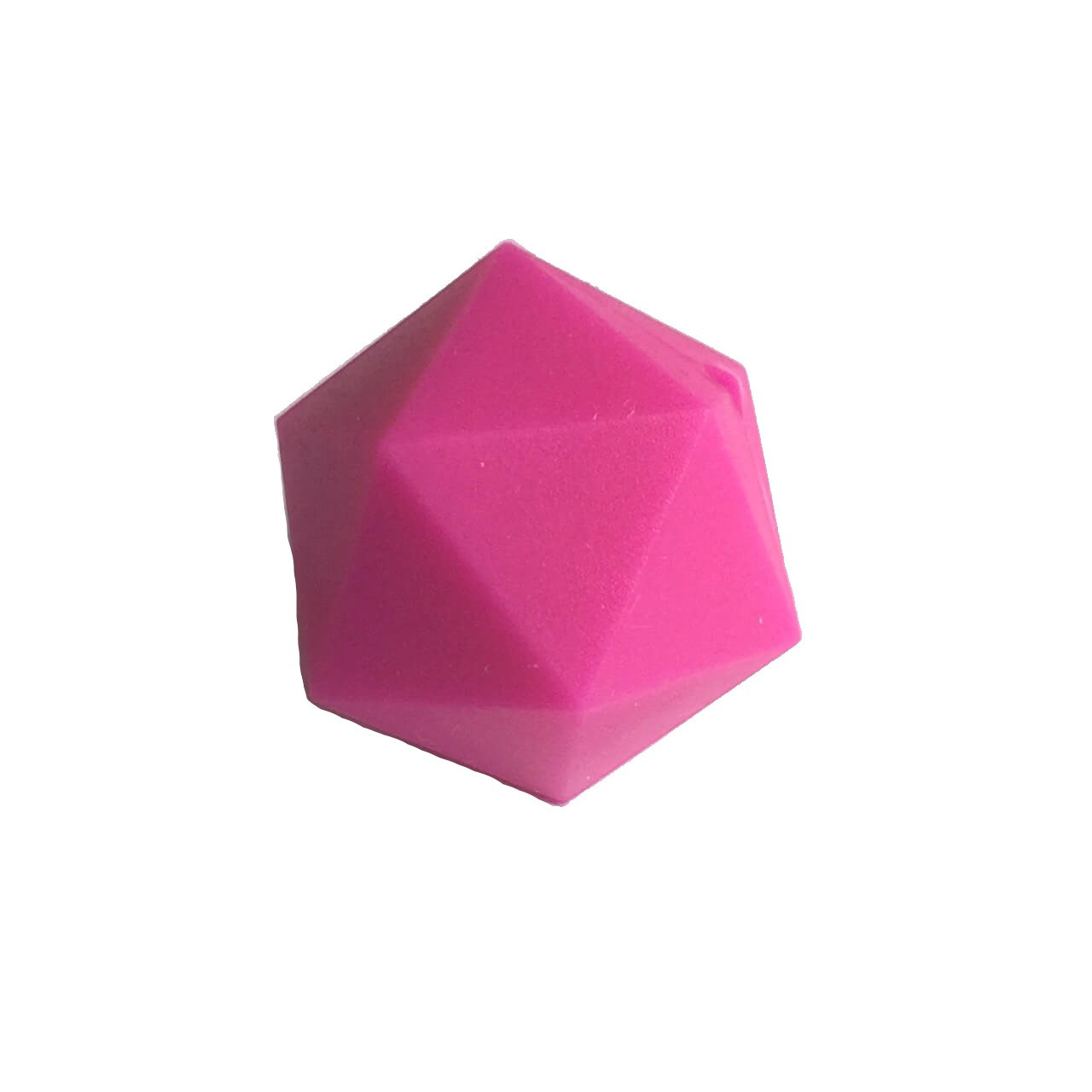 Ікосаедр 23 мм (малина) силіконова намистина, фото 1