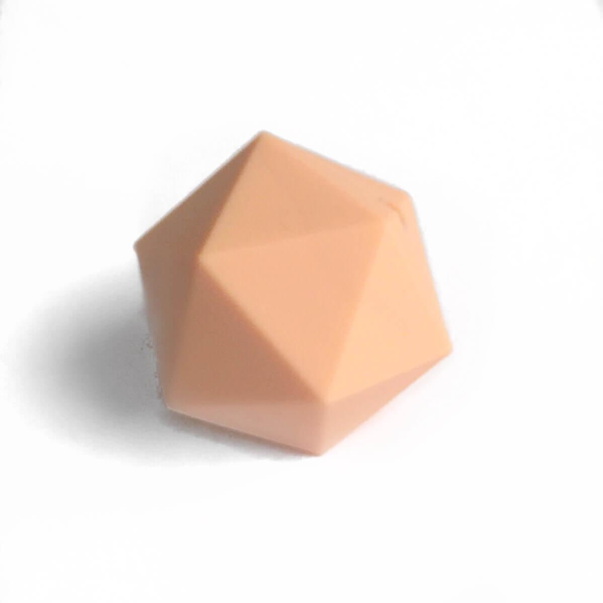 Ікосаедр 23 мм (персик) силіконова намистина, фото 1